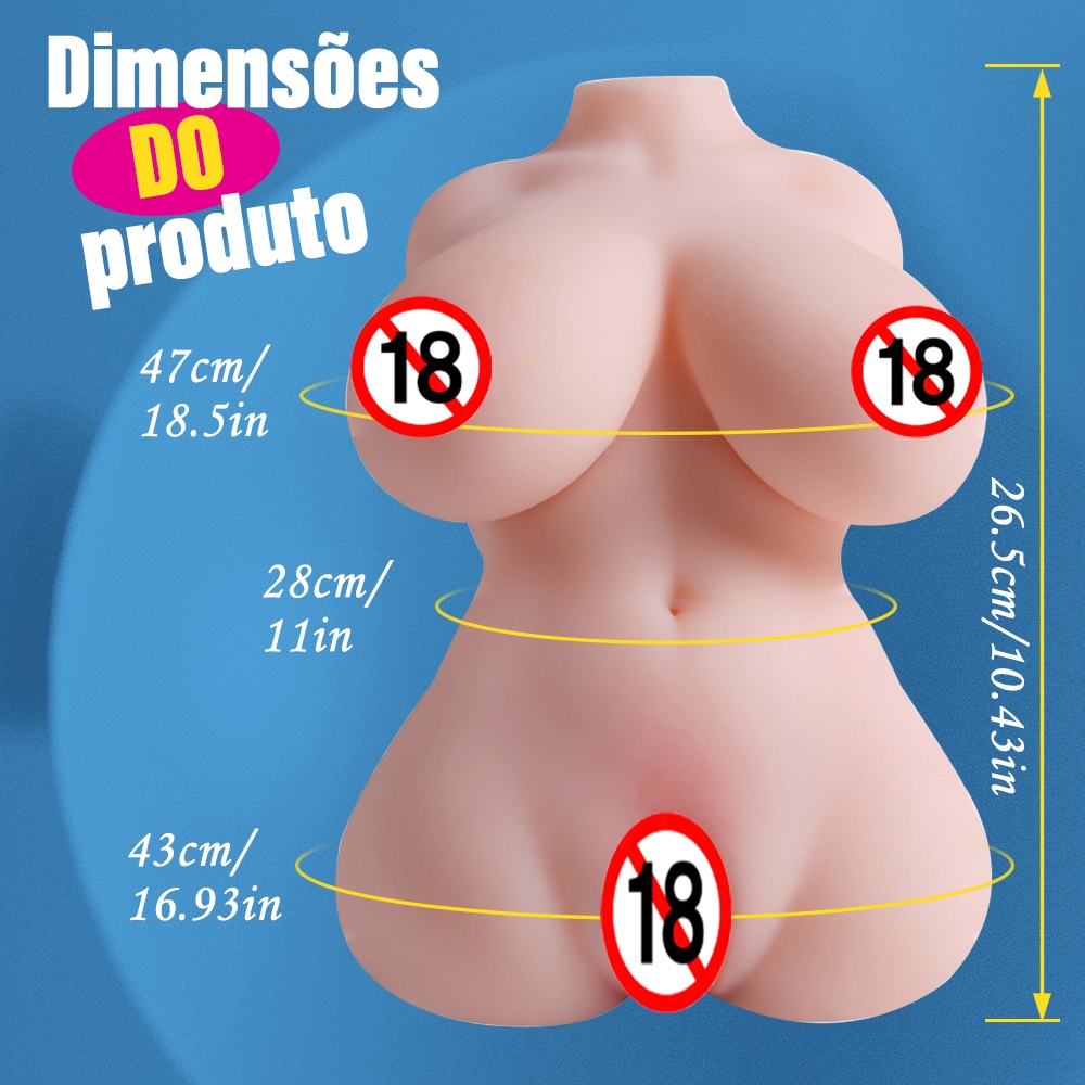 2,4kg Masturbador Masculino Realista Sex Muñecas Pele rosada e corpo perfeito Material TPE para uma sensação máxima