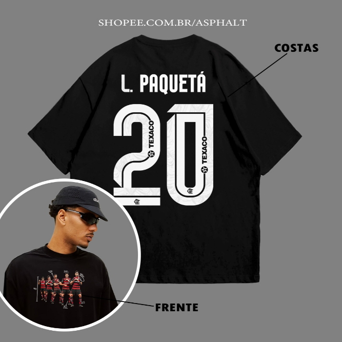 CAMISETA (( LANÇAMENTO )) LUCAS PAQUETÁ JOGADINHA DO PAQUETÁ 100% ALGODÃO TAMANHOS DO P AO G5 ENVIO IMEDIATO