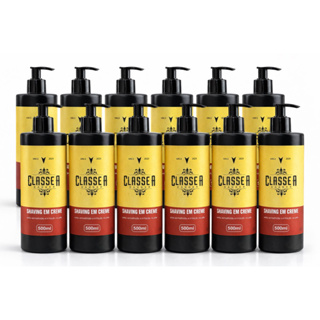 12x Shaving Em Creme Classe A 500m Creme De Barbear Pra Fazer Barba, Pezinho E Navalhado 12un em Oferta na Shopee