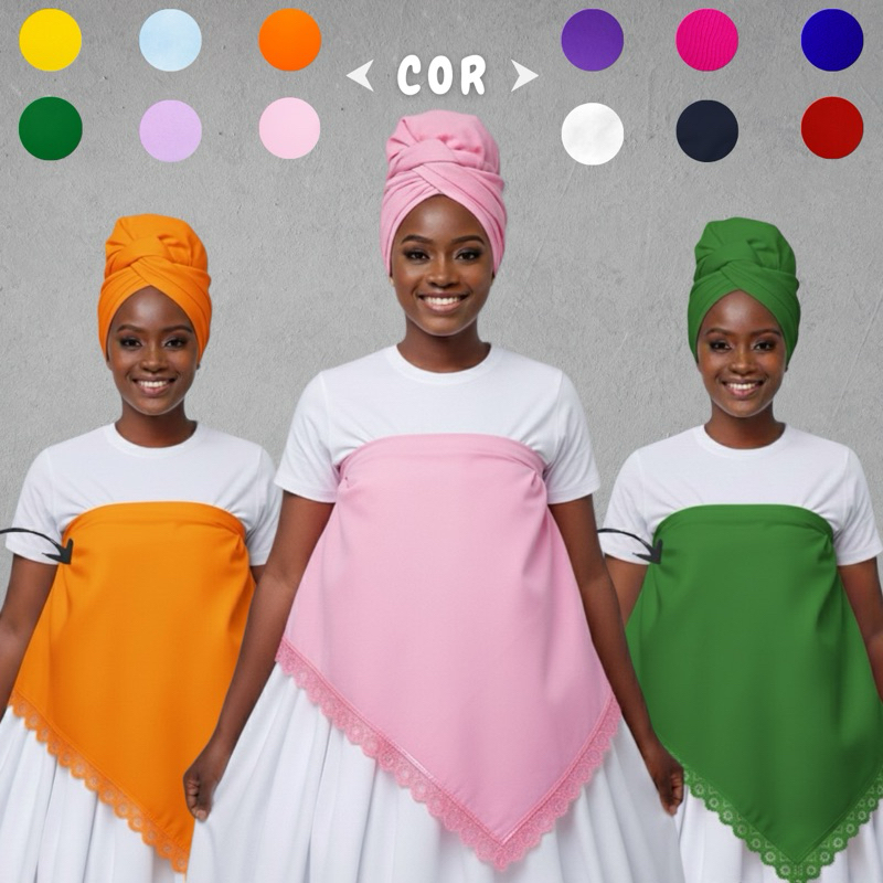 PANO DA COSTA E PANO DE CABEÇA - variedade de cores - sem estampa - Oxford - umbanda candomblé em Oferta na Shopee