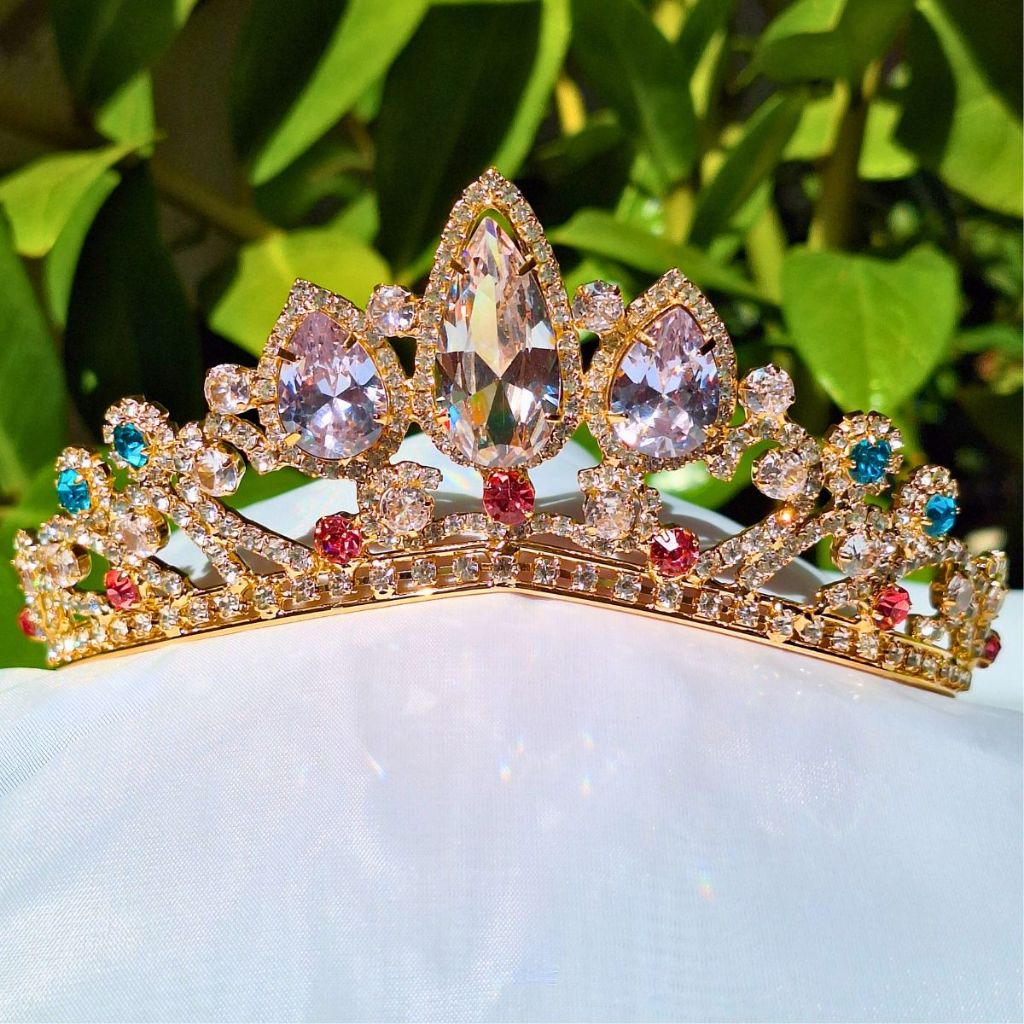 Tiara Coroa Rapunzel Enrolados Princesa Disney Miss Cabelo Trança Festa Debutante Casamento Noiva