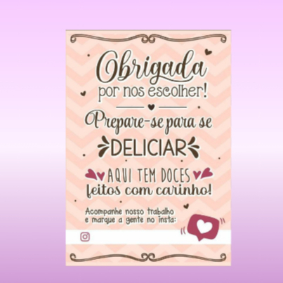 100 Folhetos de Agradecimento ao Cliente produto artesanal doces - folha matte A4 em Oferta na Shopee