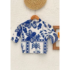 Cropped Blusa Estampada com manga curta inspiração