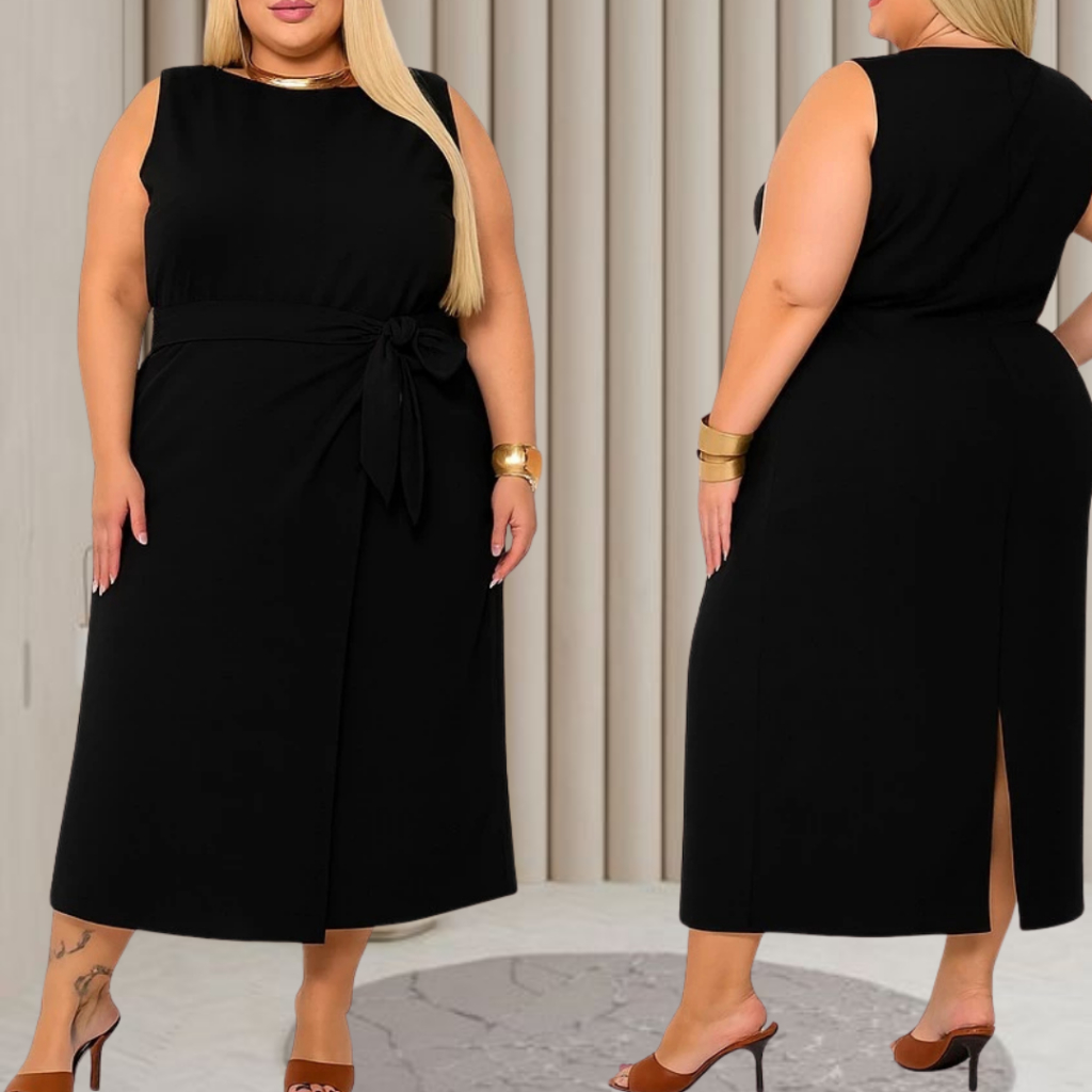 Vestido Alfaiataria Midi Plus Size Feminino — imagem 2 de 2