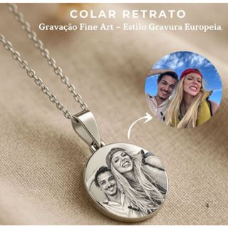 Corrente Aço Inox medalha foto Gravação Artística – | Presente Especial namorados avos amigos em Oferta na Shopee