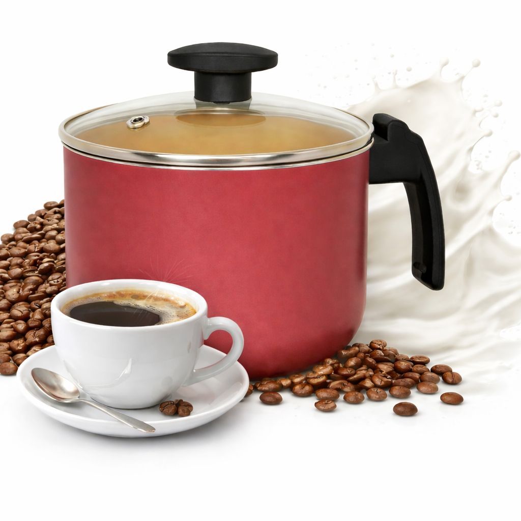 Canecão Antiaderente Leiteira Fervedor Nº14 C/tampa De Vidro