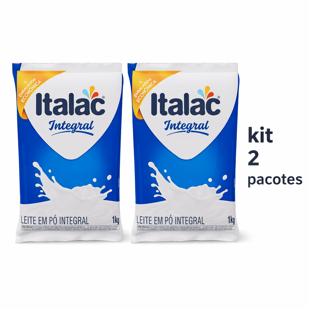 KIT DE LEITE EM PO INTEGRAL 2 KG ITALAC (2 UNIDADES DE 1KG)