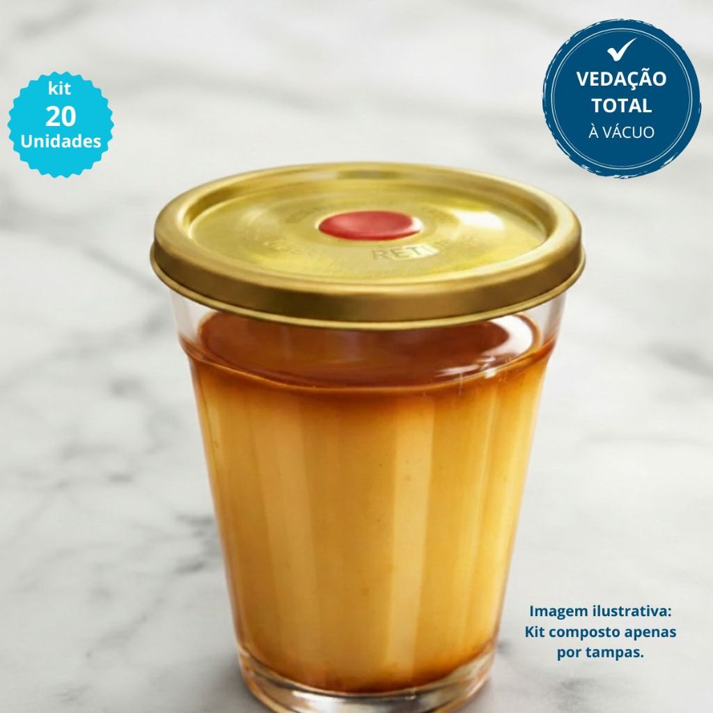 20 Tampa abre fácil alumínio 67mm - Lacre silicone fechamento à vácuo - copo americano