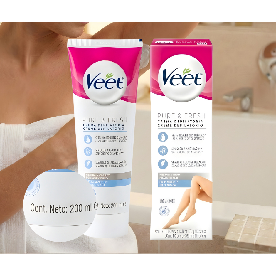 Creme Depilatório Corporal Veet 200ml para Peles Delicadas - Envio Imediato em Oferta na Shopee