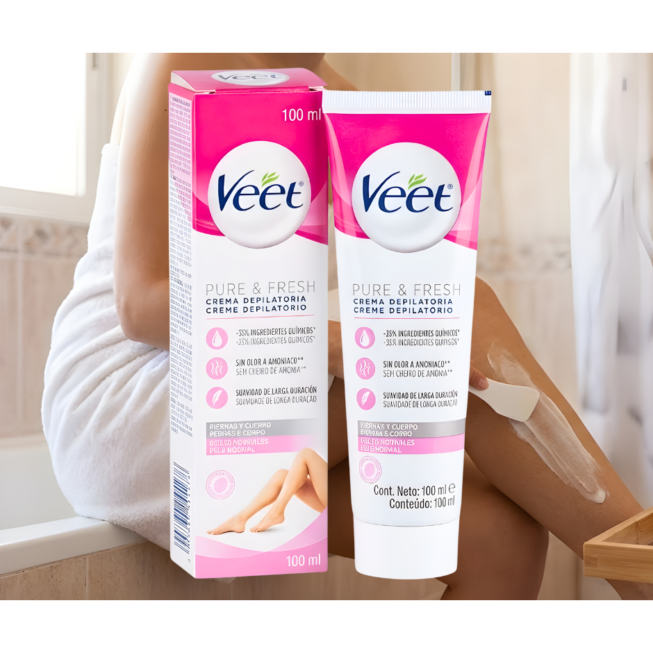 Creme Depilatório Veet Pure & Fresh Pele Normal - 100ml - Envio Imediato em Oferta na Shopee