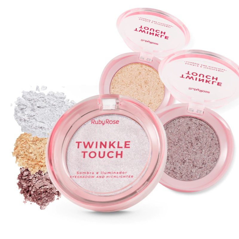 Sombra e Iluminador Twinkle Touch Ruby Rose | Brilho Intenso | Alta Pigmentação | Original