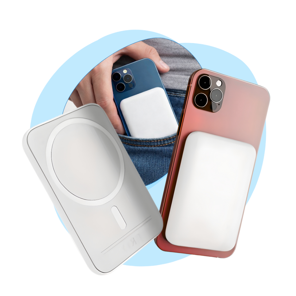 Power Bank Magnético Ultra Fino PocketMag Lite 5000mAh Carregamento Sem Fio