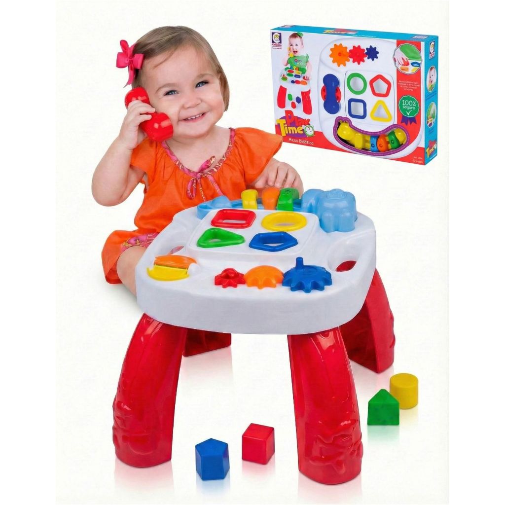 Mesa Didática Infantil Play Time Cotiplas Com Atividades