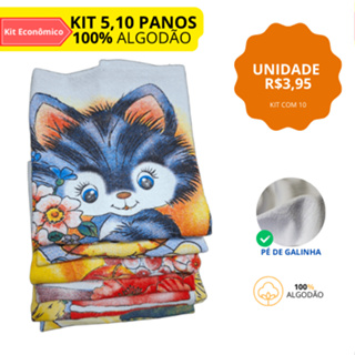 Kit 5 ou 10 Pano de Prato 100% Algodão Super Absorvente Não Solta Pelo Pé de Galinha em Oferta na Shopee