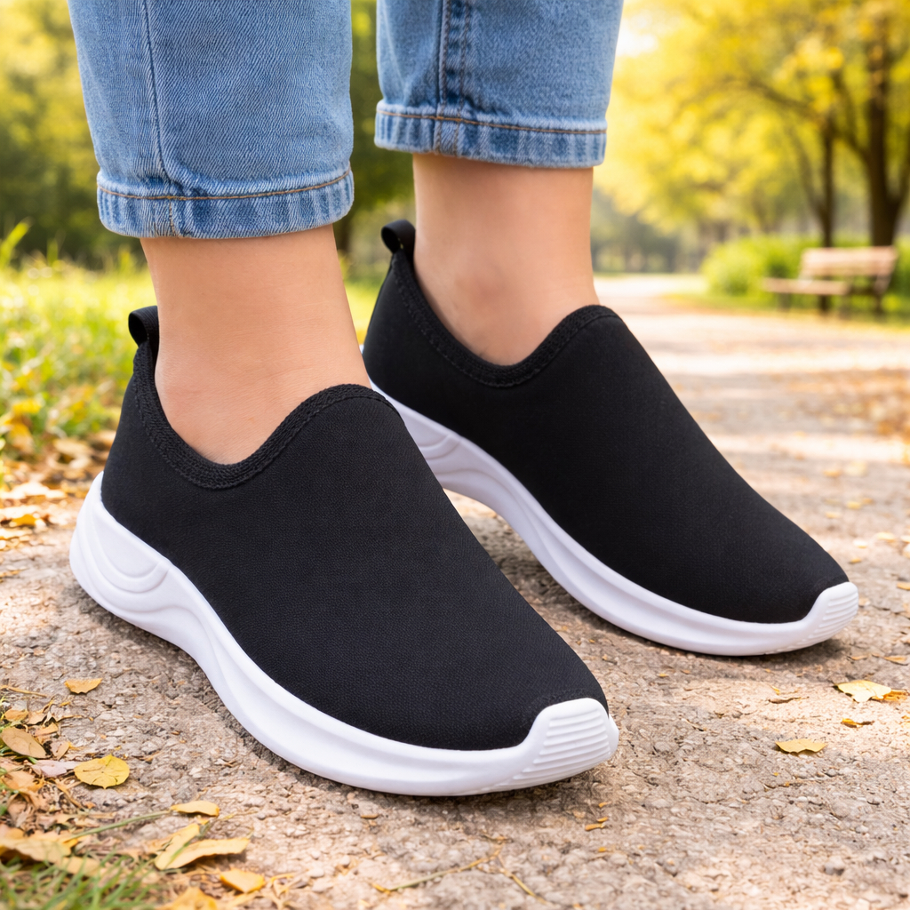 Tênis Slip On Liso Juvenil Unissex Confortável Leve Casual para Uso Diário e Escolar
