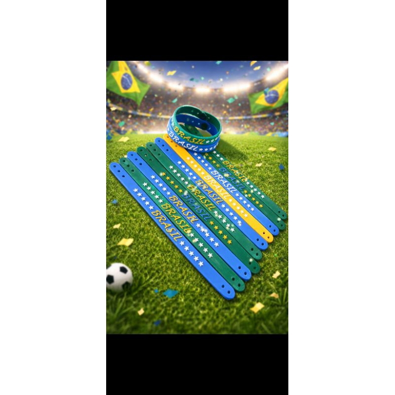 pulsera copa mundo ajustável kit 10 pulsera colorida por 30 reais em Oferta na Shopee