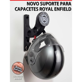 Suporte para Pendurar Capacete Royal Enfield com Acessório porta Chave fixado na Parede com buchas e parafusos
