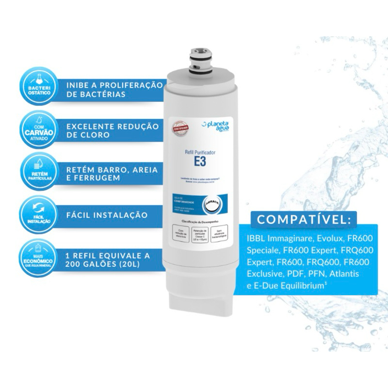 Refil Filtro Para Purificador de água água IBBL - Planeta Água