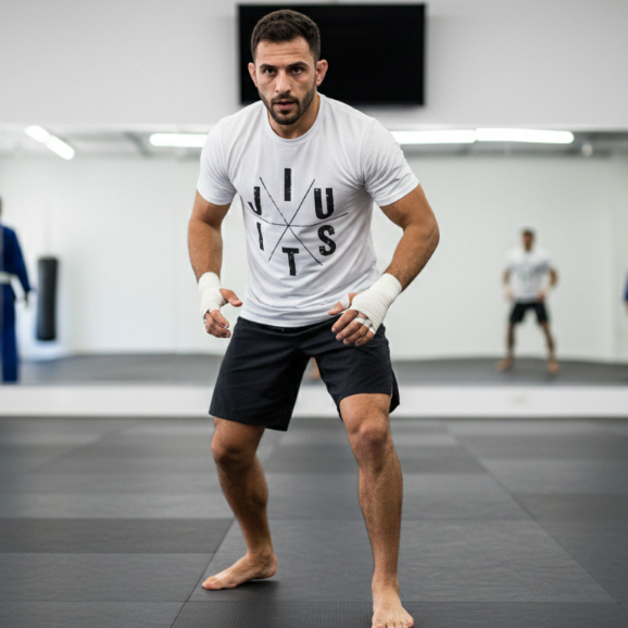 CAMISETA JIU JTSU MASCULINO ESTAMPADA 100% ALGODÃO CONFORTÁVEL LUTA TREINOS ACADEMIA ESPORTES BASICA