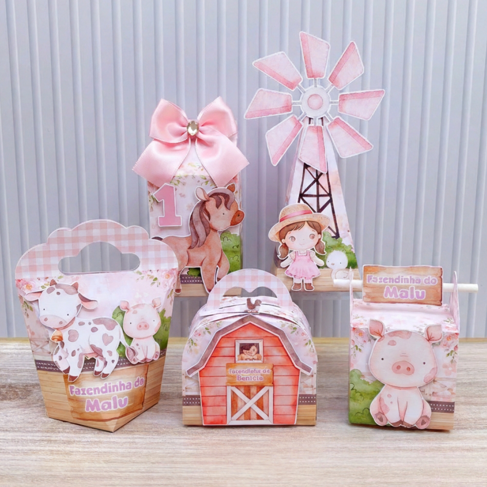 Kit de Festa Personalizado Fazendinha Menina| Aniversário Fazendinha Menina| Lembrancinha de festa Fazendinha