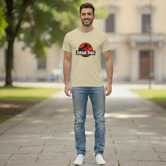 CAMISETA BASICA ESTAMPADA JURASSIC PARK CONFORTÁVEL ALGODÃO DIA A DIA FESTA DINOSAURO LAZER PASSEIO