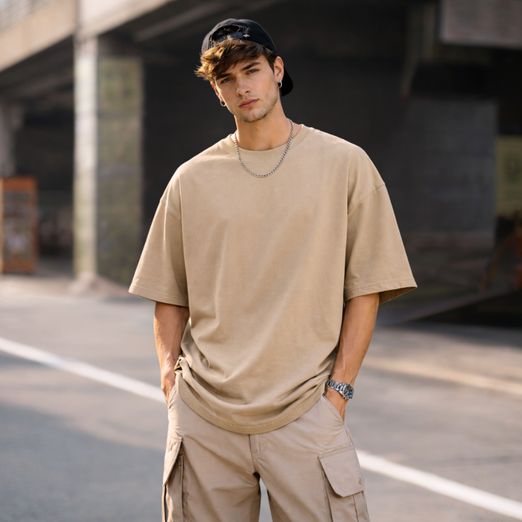 Camiseta Lisa Oversized Masculina Streetwear