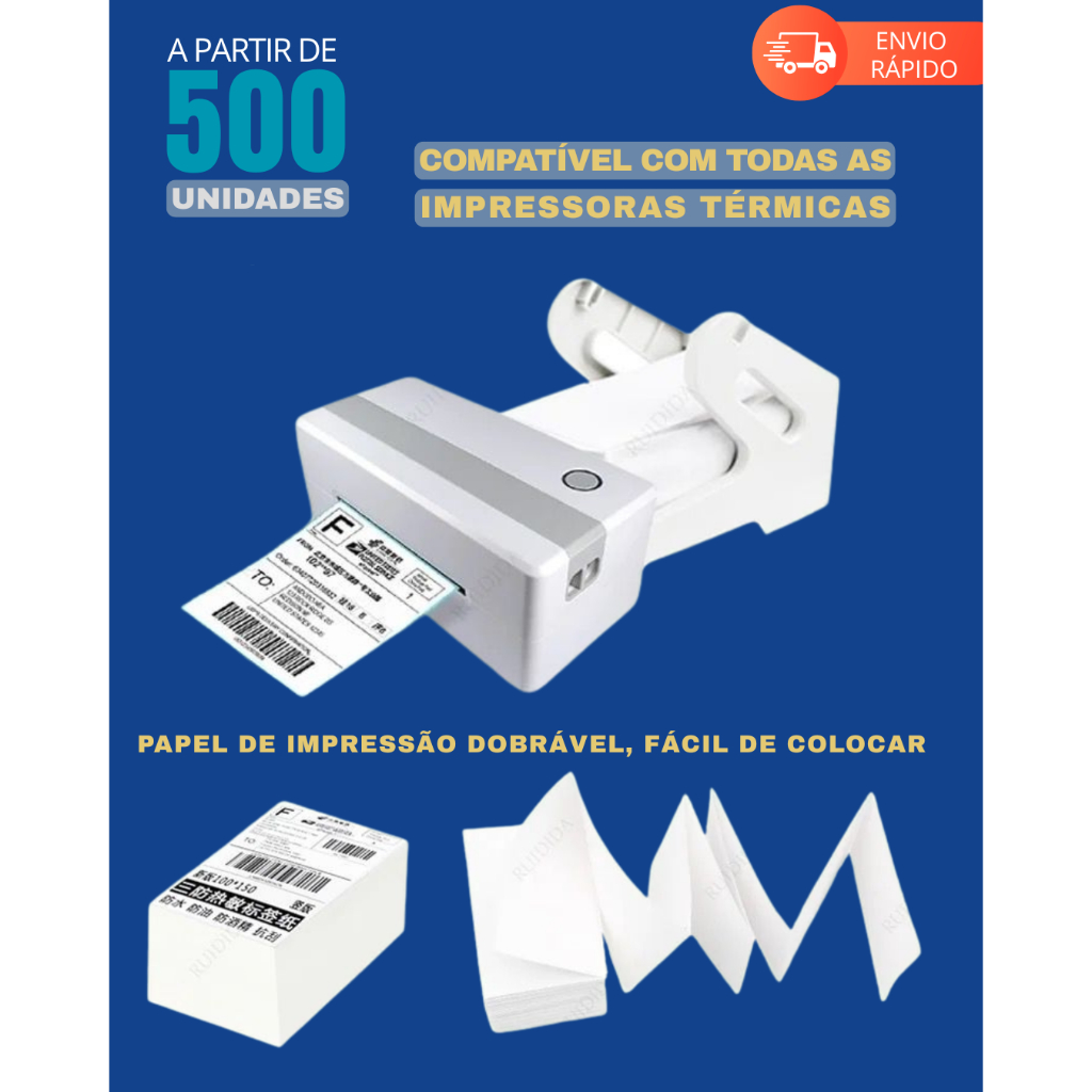 Etiqueta Termica E-commerce 100x150 10x15 Etiqueta de Envios Serrilhada Adesiva sem Ribbon em Oferta na Shopee