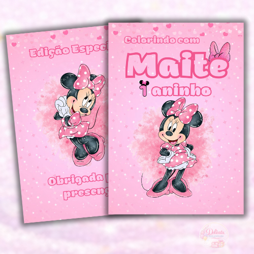 20 Livrinhos de Colorir Minnie Rosa - Lembrancinha de Festa Infantil - Lembrança Criativa