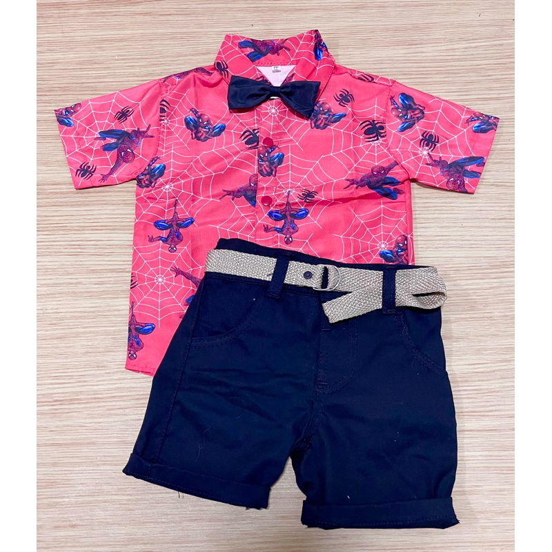 Conjunto homem aranha social temático Infantil suspensório gravata borboleta cinto aniversário mesversario