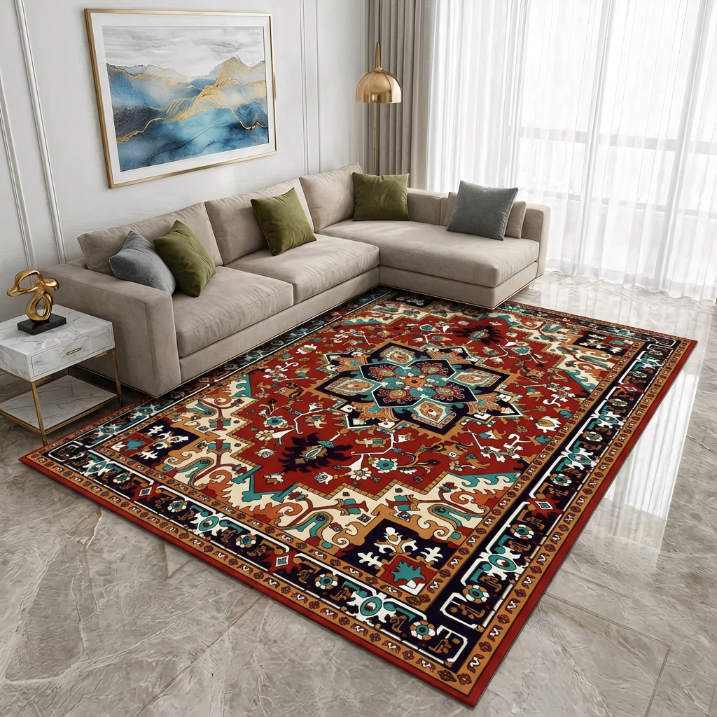 Tapete Estampado Belga Antiderrapante 1,00m x 1,50m Para Sala Quarto - Várias Estampas