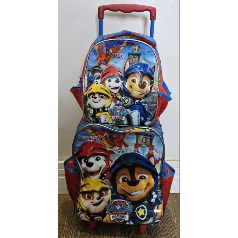Kit Mochila Rodinha Escolar Infantil Patrulha Canina com Lancheira Usada