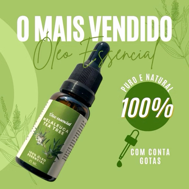 Imagem Óleo Essencial De Melaleuca Tea Tree Conta Gotas 100% Puro 30ml Contra Micose Acne
