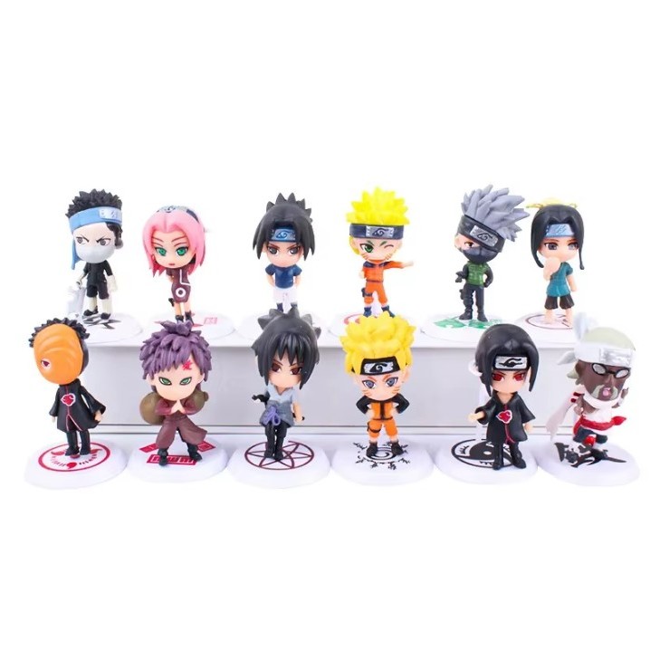 Bonecos Naruto Miniaturas Anime, Hinata, Sasuke, Itachi, Kakashi, Gaara, Figura Anime Action Figure