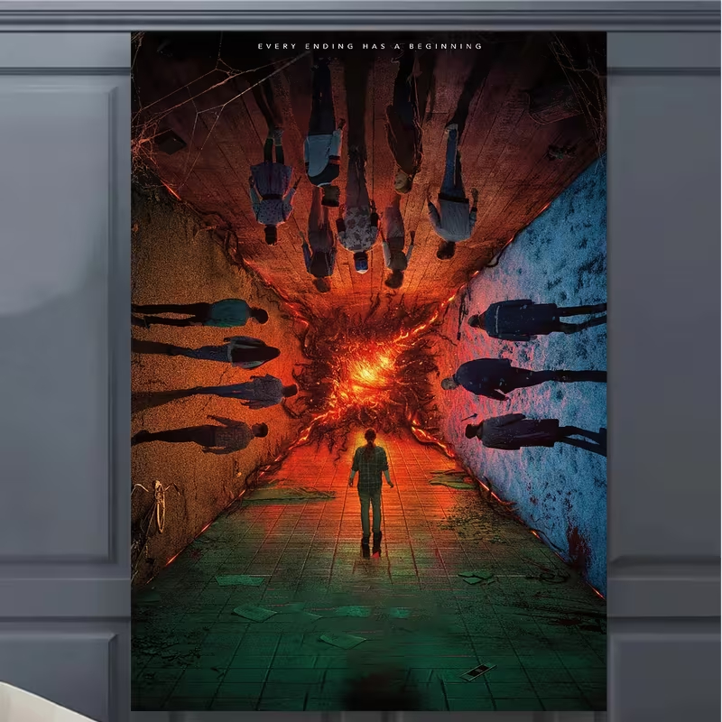 Quadro Decorativo Stranger Things 4 Poster Mundos Invertidos