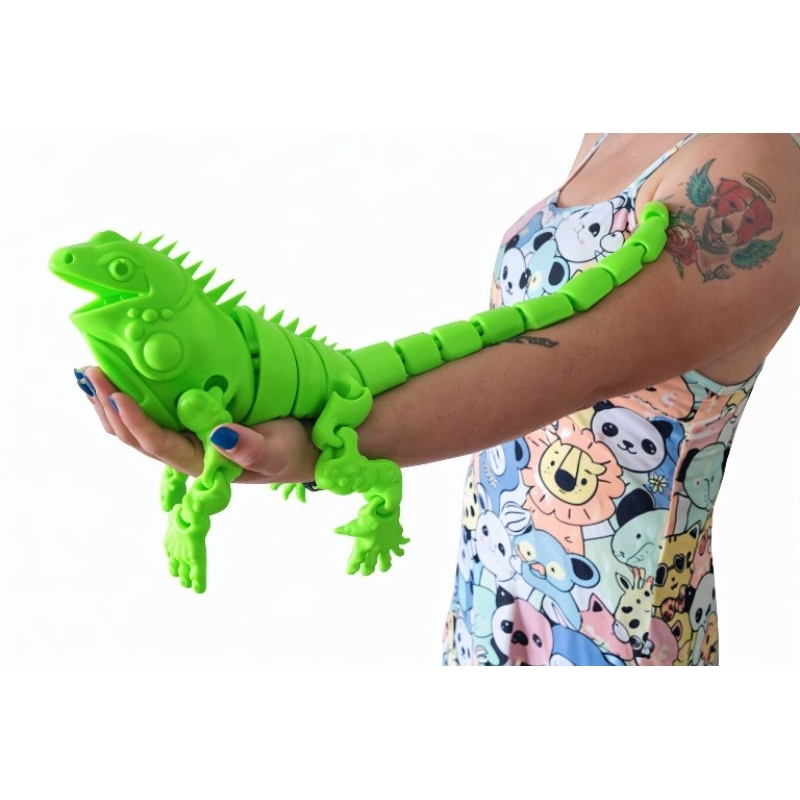Iguana Articulável Cores Vivas