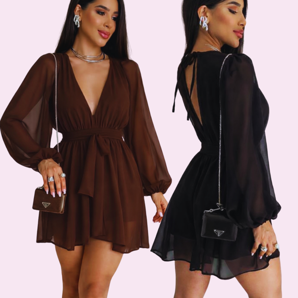 Vestido  Macaquinho Feminino Crepe Fluido Elegante Manga Longa Tamanho Único 36 ao 44 em Oferta na Shopee