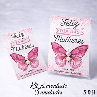 Kit 50 Pares de Brinco Pérola 8mm no Card | Dia Internacional Da Mulher | 8 De Março |Brinde Loja. em Oferta na Shopee