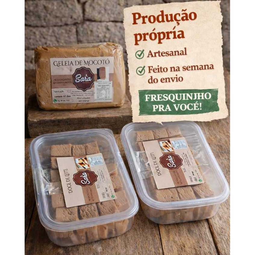 ✨️3 Doces Caseiro Artesanal kit – 2 Doces de Leite + 1 Geleia de Mocotó 400 gramas cada  | Produção Própria