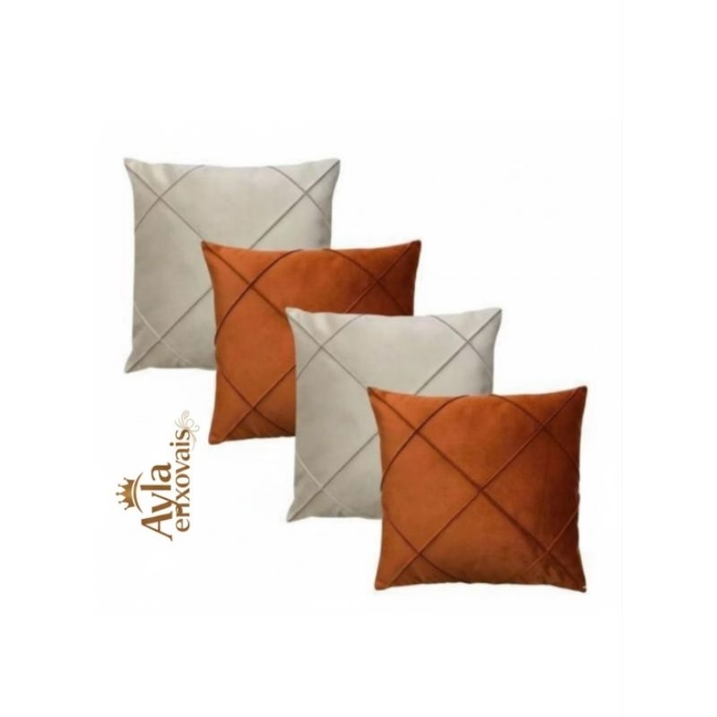 Kit de 4 Capas De Almofadas Suede Drapeada 45x45 cm Decorativas VARIAS CORES em Oferta na Shopee