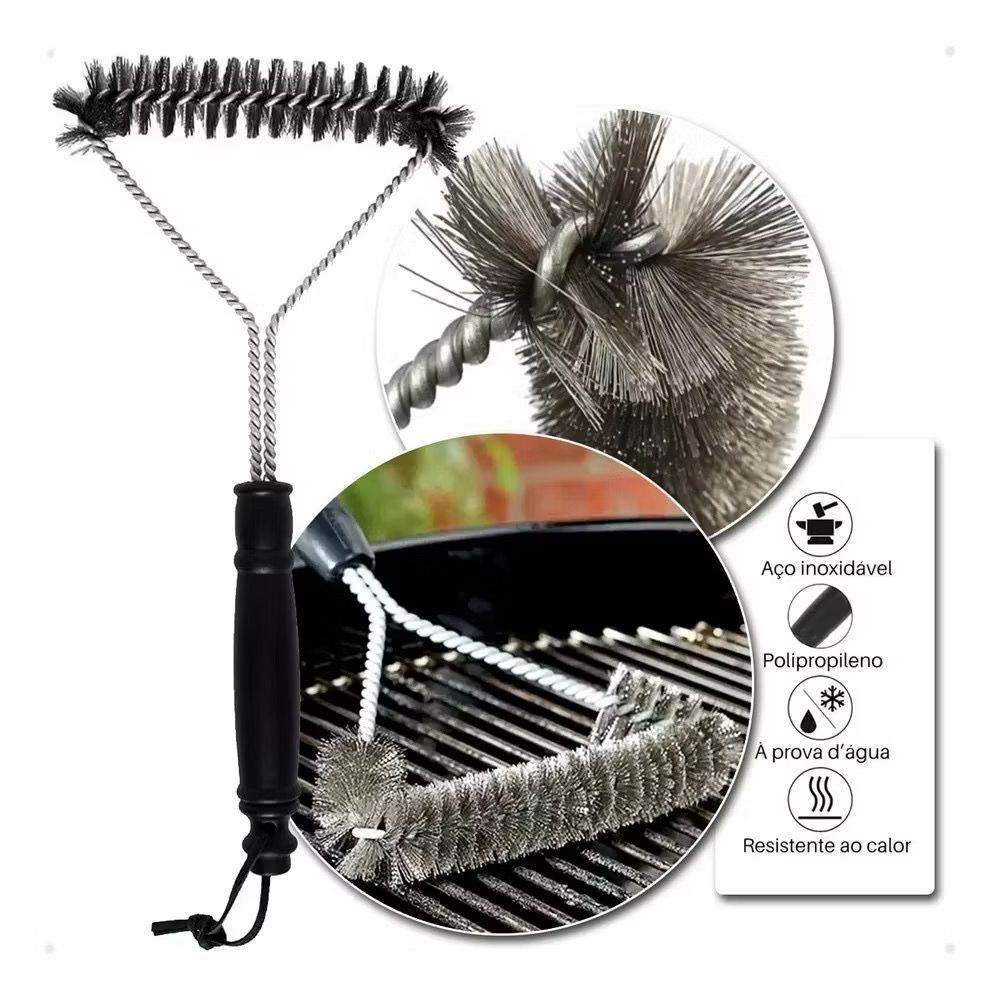Escova Raspadora Churrasqueira, Limpador para Grelha de Churrasqueira Limpeza Pesada para Churrasco Grelha grill chapa