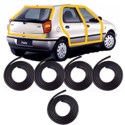 Kit Borracha Vedação Palio 1996 a 2024 4 Portas + Mala