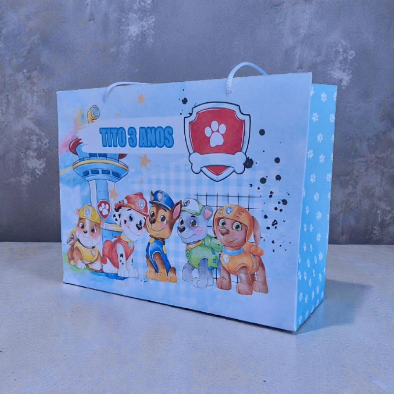 Sacolinha Patrulha Canina Aquarelado / Personalizado | Sacolinha | Lembrancinha | Mimos | PEGUE E MONTE