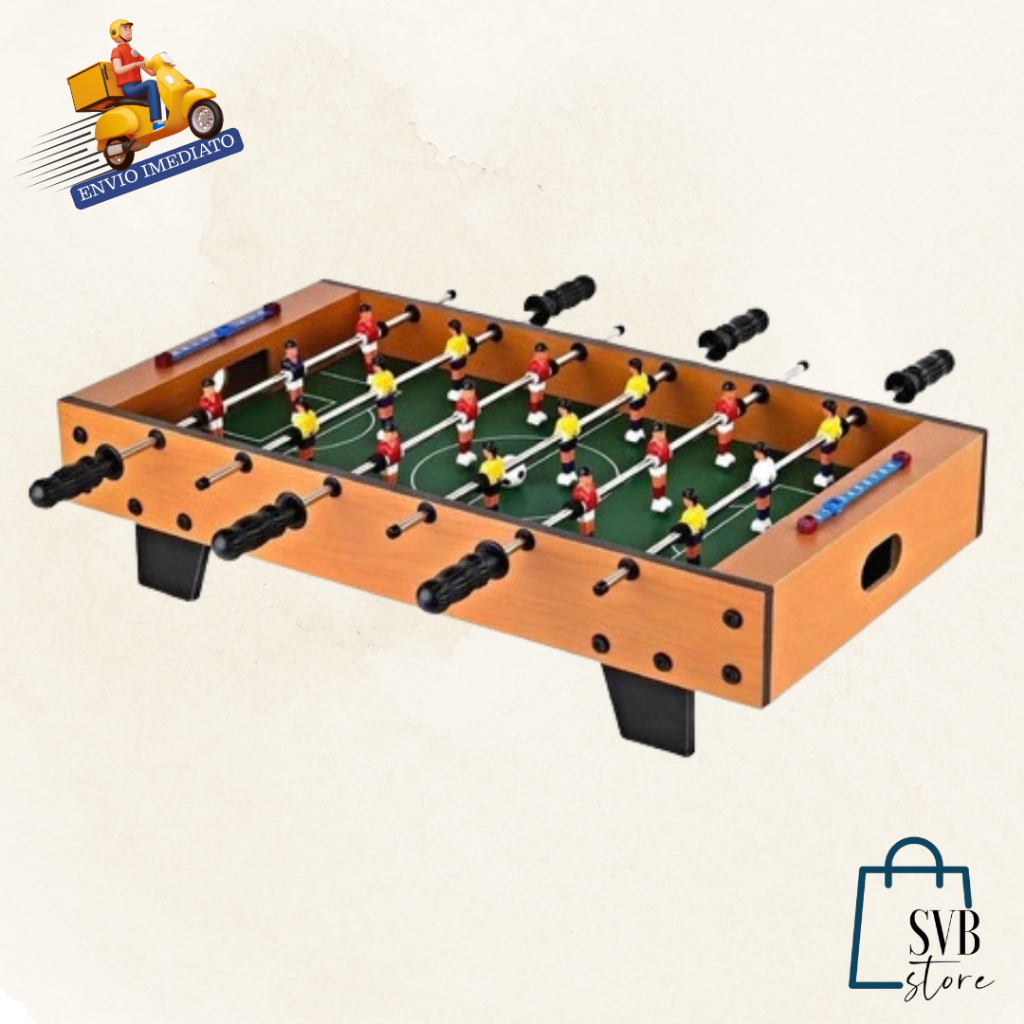Mesa De Pebolim Portátil 70x37cm - Totó Infantil / Adulto / Futebol de Mesa