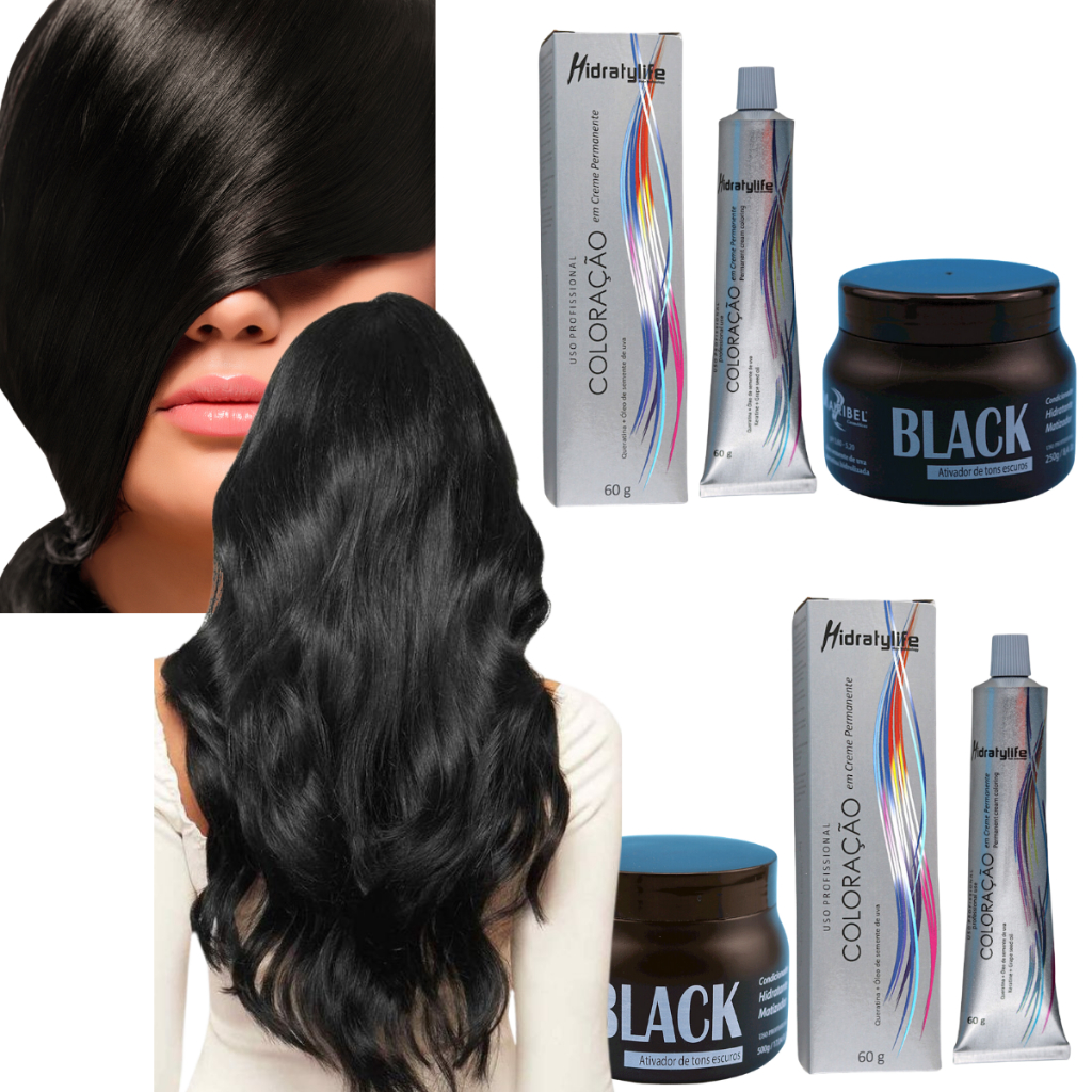 Kit Tinta Mairibel 2.0 Preto + Matizador Black | Cobertura Total