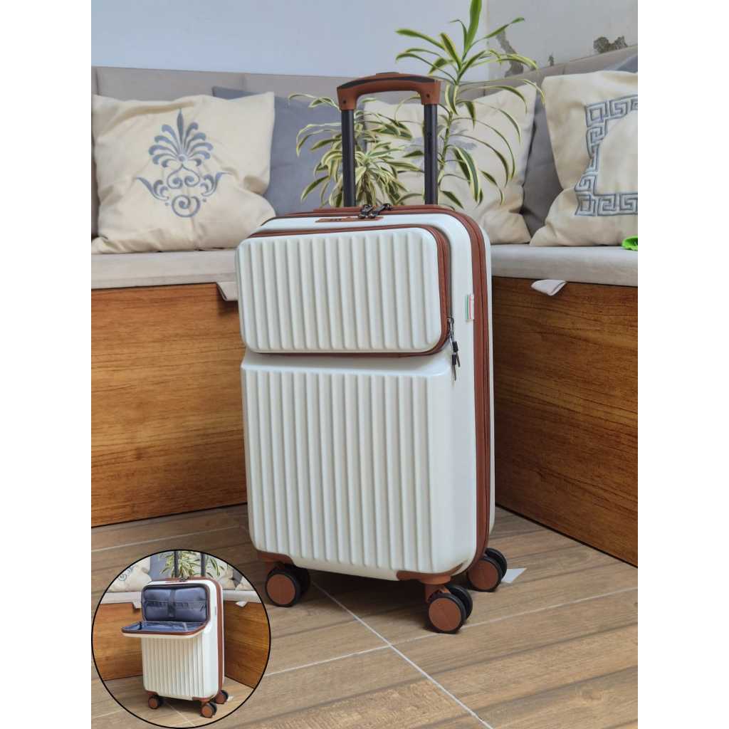 Mala de Viagem de Bordo Executiva com Bolso Frontal para Notebook e Acesso Rápido | Rodas Removíveis em Oferta na Shopee