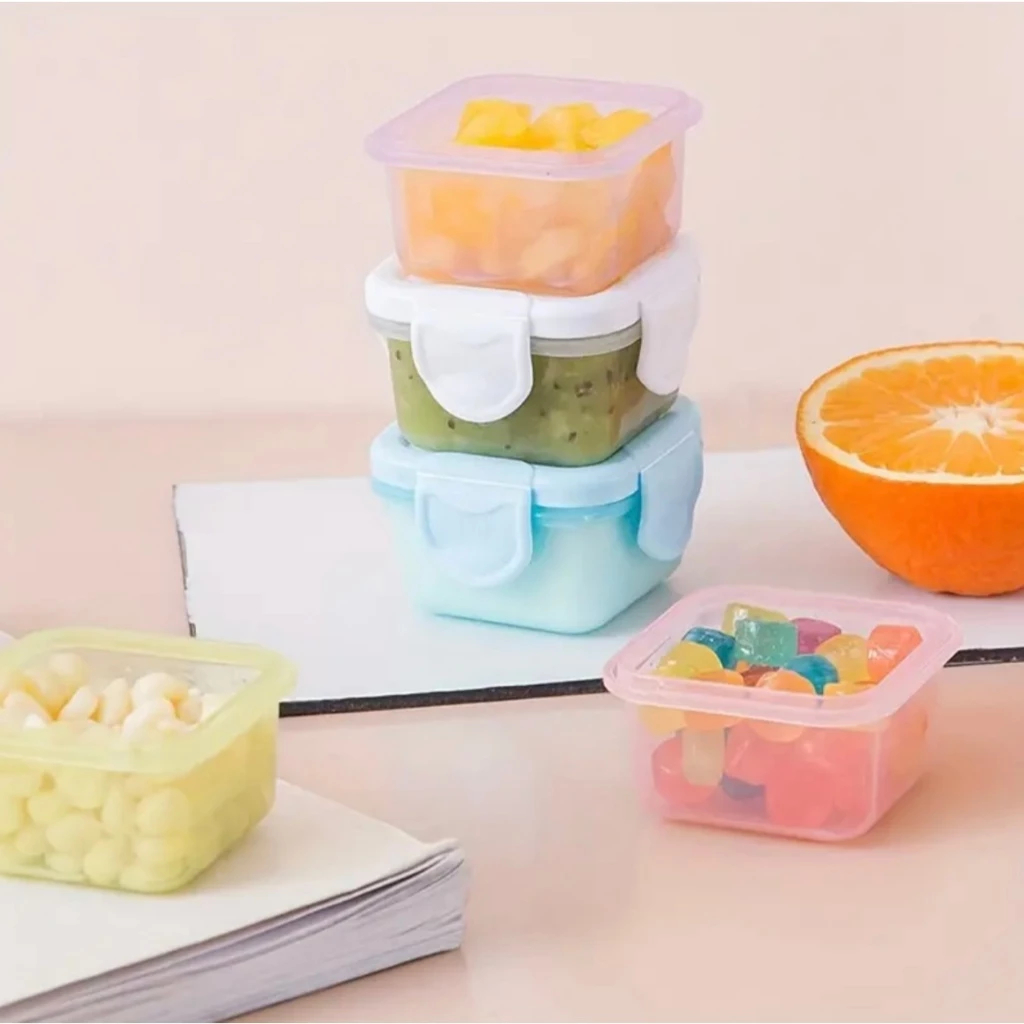 Kit 4 Mini Pote Para Lanche 4 Cores à Prova de Umidade recipiente de alimentos em Oferta na Shopee
