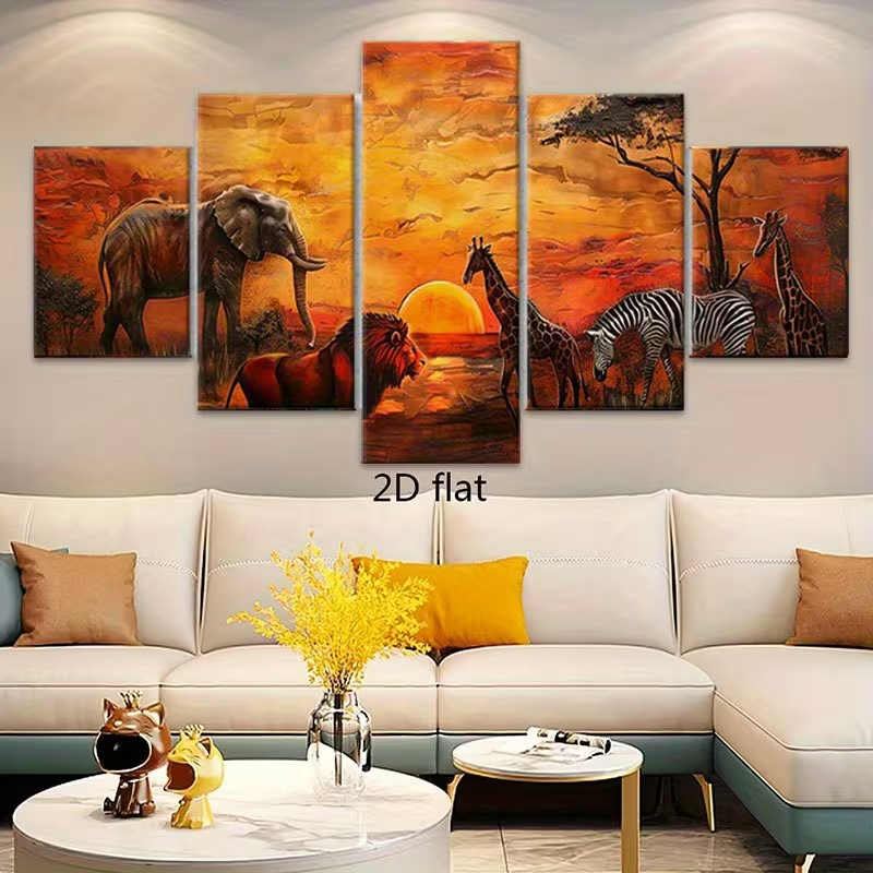 Quadro Decorativo Savana Africana ao Entardecer