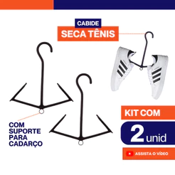 Kit 2 Unidades Varal Seca Tênis Sapato Sapatilha Cabides Para Pendurar