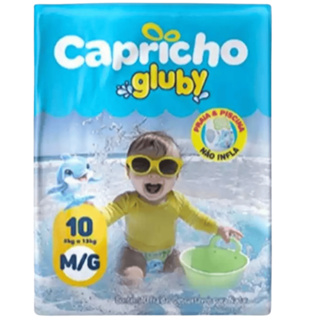 Fralda para Nadar Praia/Piscina Capricho M/G (5Kg a 13Kg) 10 Fraldas em Oferta na Shopee