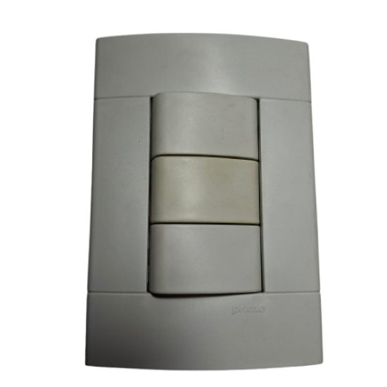 Interruptor Simples Triplo 4x2 Branca Lunare Ref: 43190